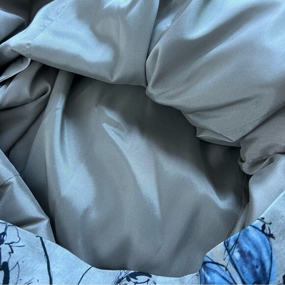 LAVIA 18 Gray Blue Floral Print Scoop Neck Dress Size M - Picture 7 of 12